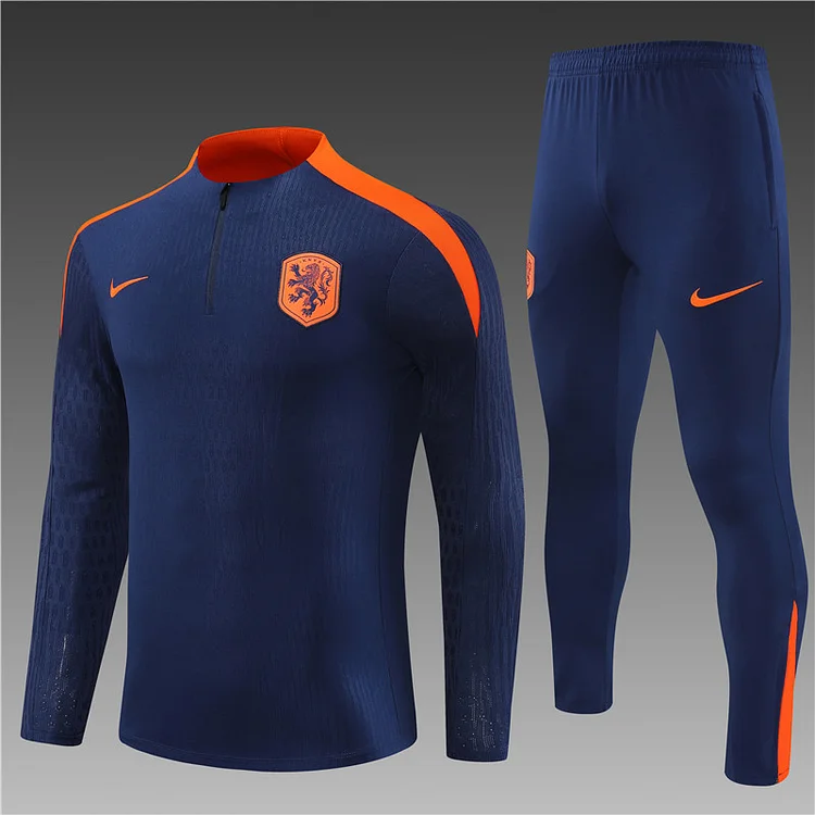 2024-25 Netherlands Royal Blue Half-Draw Training Jersey