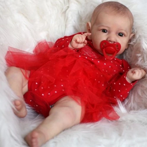 20 "Lifelike Baby Dolls With Open Close Eyes Lillian Reborn Saxia Baby Doll Girl，Realistic＆Lifelike “Red” Newborn Baby Dolls