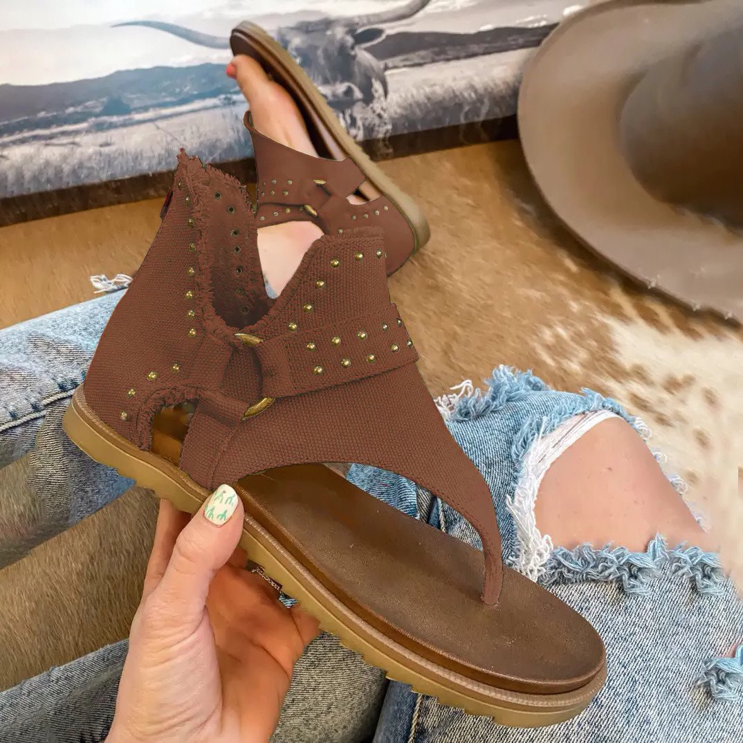 Women’s Fashion Studded Western Thong Sandals