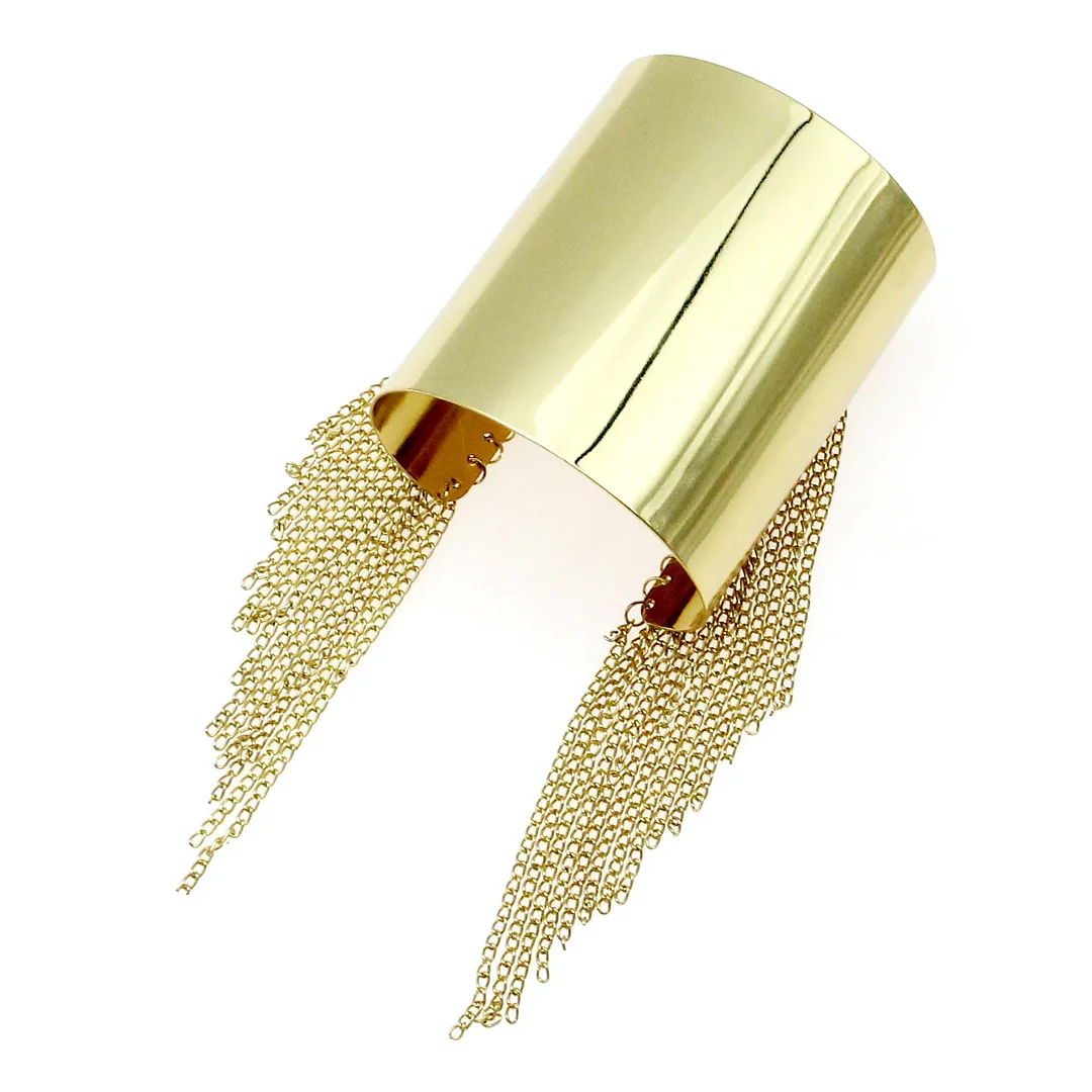 Gold Glossy Exaggerated Fringe Bracelet