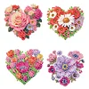 4Pcs Diamond Painting Brooch Diamond Painting Pins Jewelry Kit (Heart )