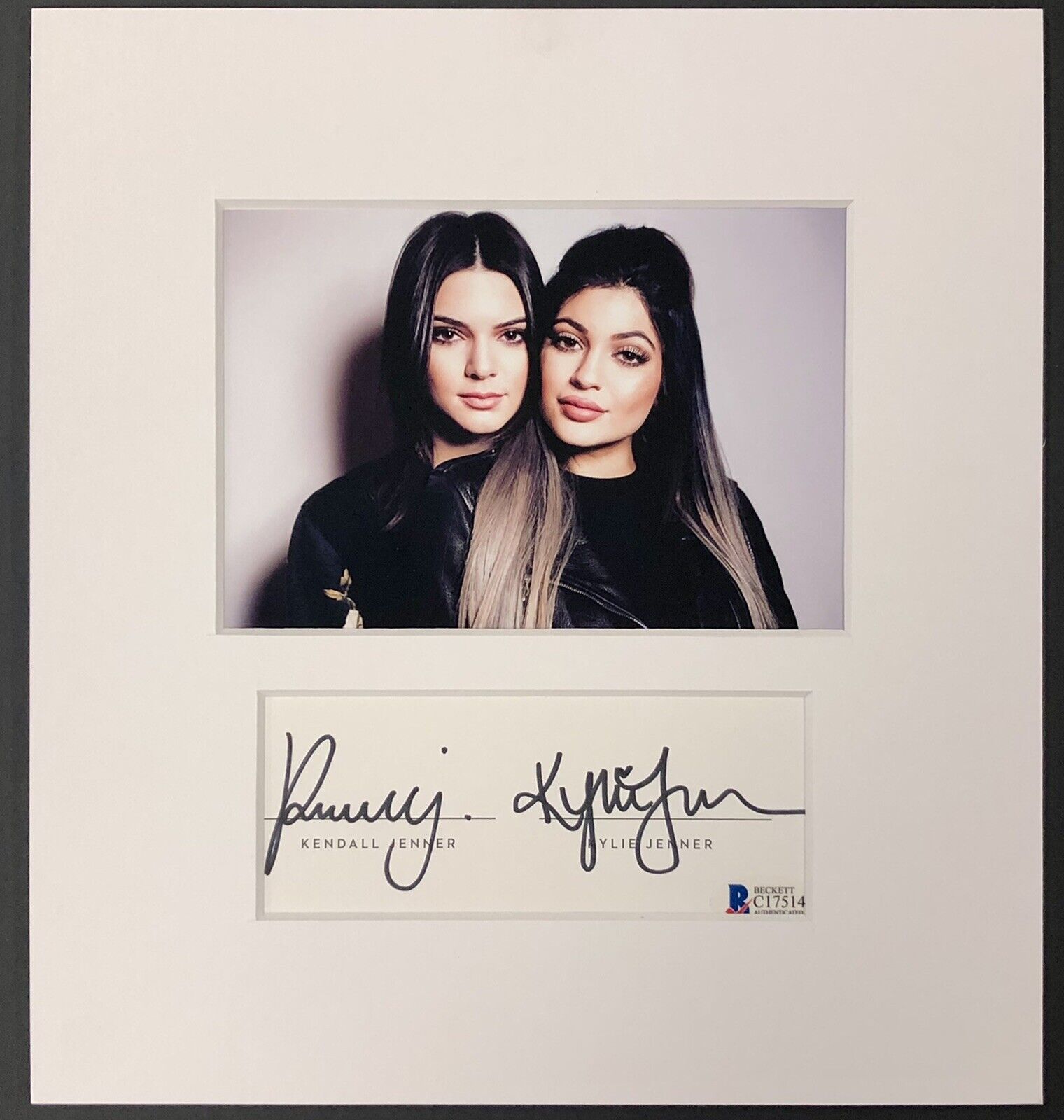 Kendall & Kylie Jenner signed cut autograph & matted Photo Poster painting BAS COA Beckett auto