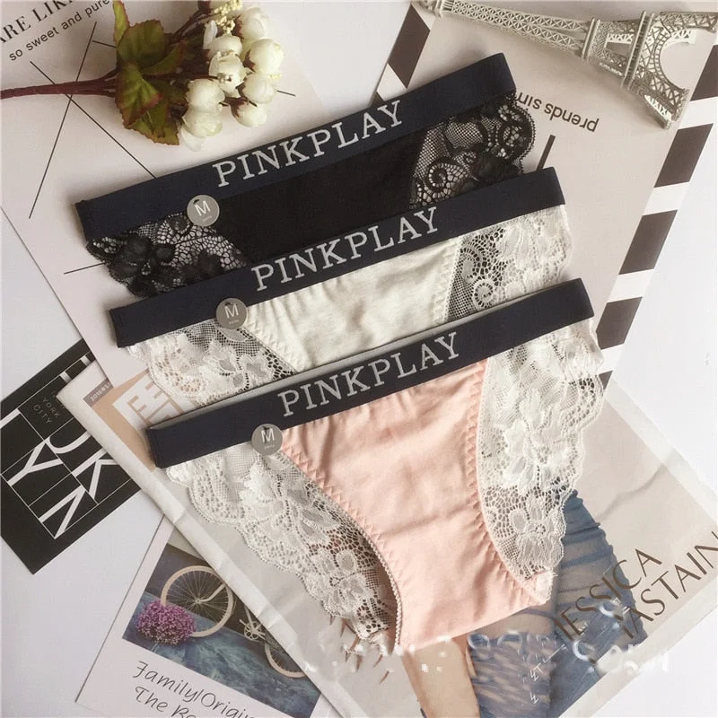 New Style Men's  Women Underwear Sexy Lace Panties Women Low Waist Pure Color Briefs Male Comfort Boxers Fashion Lovers Panties