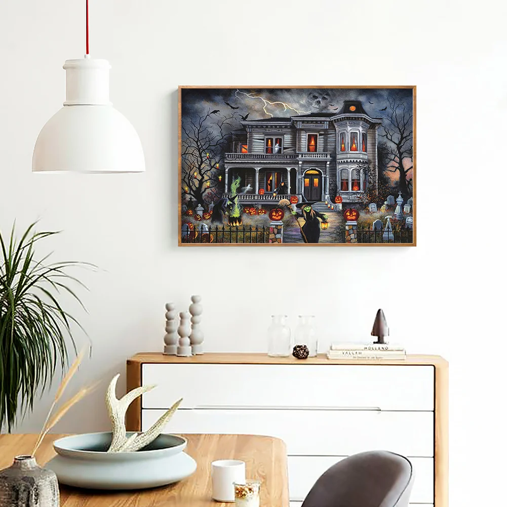 Diamond Painting - Full Round Drill - Halloween House(50*40cm)