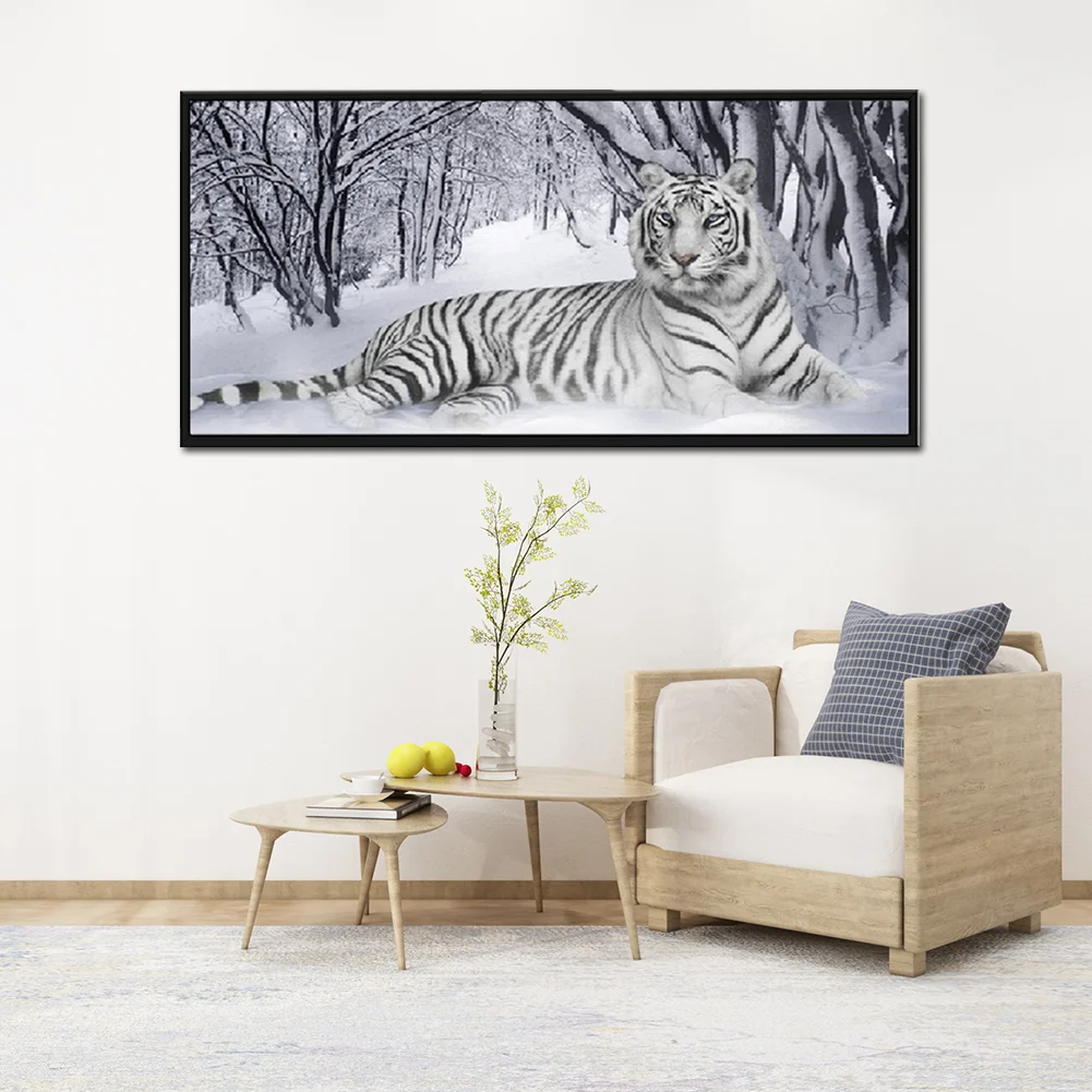Diamond Painting - Full Square Drill - White Tiger(90*45cm)