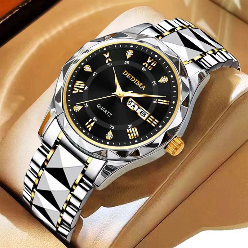 Casual Classic Style Color Block Solid Color Buckle Quartz Men's Watches