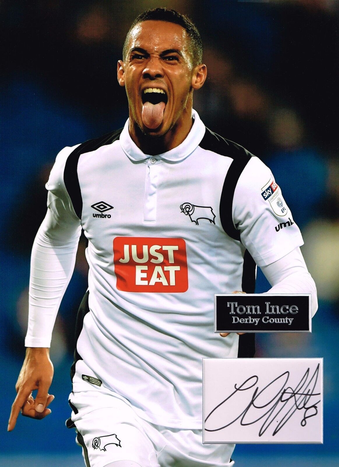 Tom INCE SIGNED Autograph 16x12 Photo Poster painting Dry Mount AFTAL COA Derby County The Rams