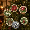 6pcs/set DIY Diamond Special Shape Pearl Art Hanging Wooden Christmas Tree Ornament Kit
