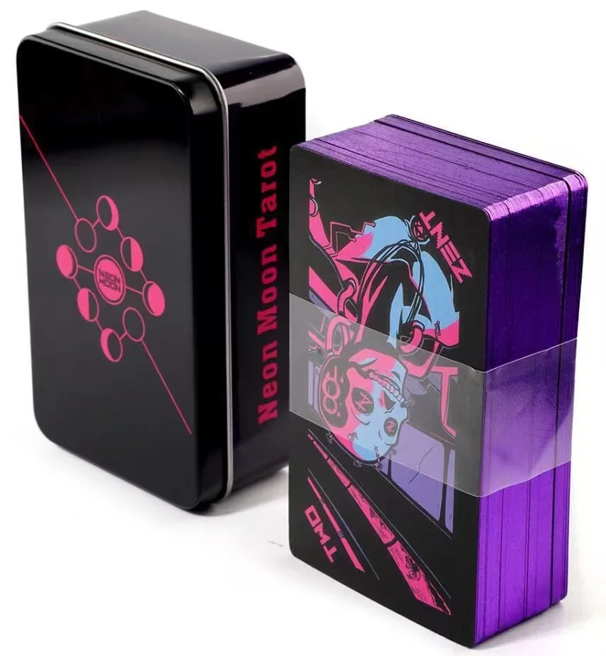 Neon Moon Tarot Deck - 6th Edition with Iron Box and Guide Booklet