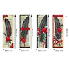 4Pcs DIY Rose Feather Special Shape Diamond Painting Bookmark