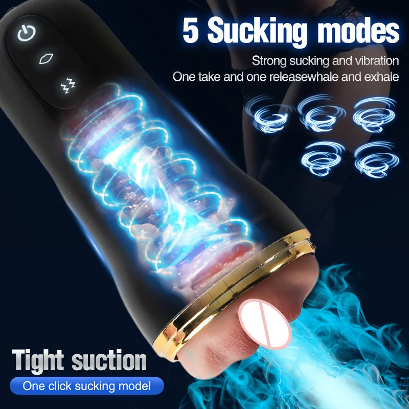 Automatic Male Masturbation Cup 3d Realistic Vaginal Penis Vacuum Trainer Pocket Pussy Vibrator Blowjob Dicks Pump Men Sex Toys