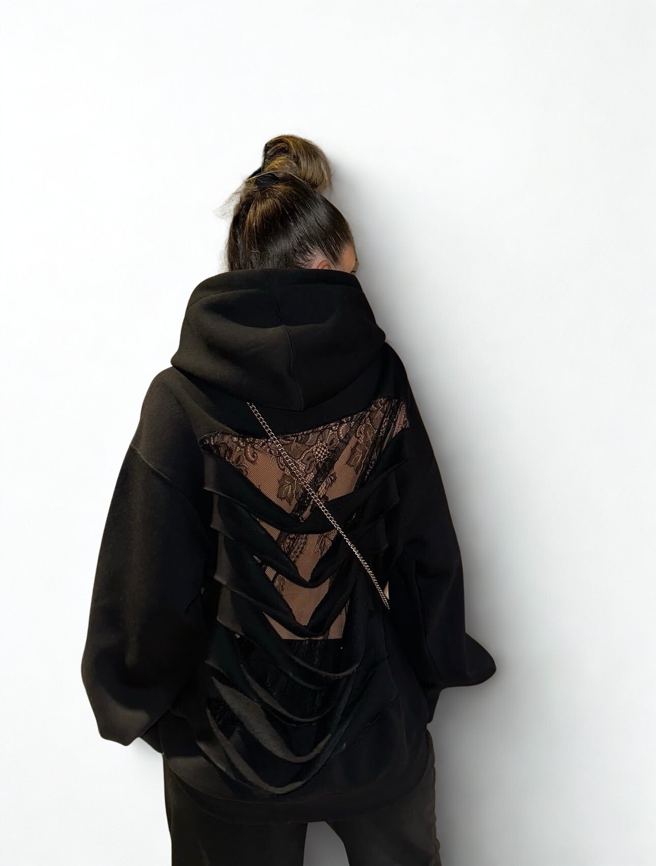 Ripped Lace Hoodie