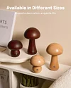 Mushroom Table Lamp Night Light Wooden LED Mushroom Touch Lamp Dimmable Bedside Lamp Eye Protection Atmosphere Lamp 600mAh USB Rechargeable Cute Lamp for Kids Adult Bedroom Living Room (A)