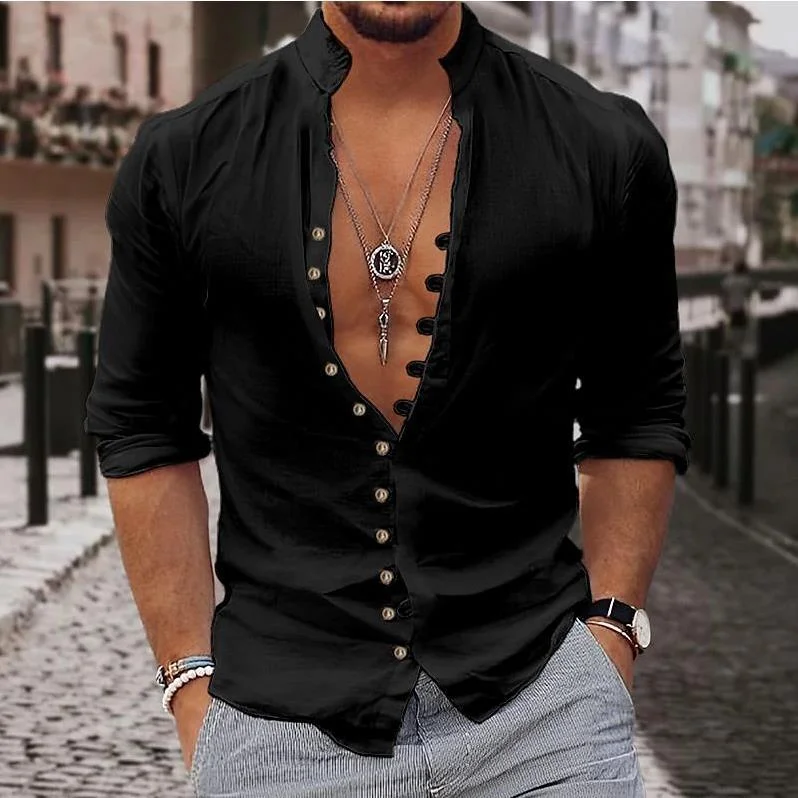 Cotton And Linen Casual Button Shirt