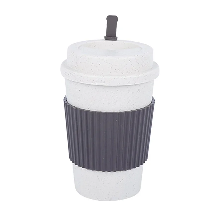 Reusable Coffee Cups With Lids Wheat Straw Portable Coffee Cup Dishwasher Safe Eco Friendly Coffee Mug Coffee Tea Espresso Cups