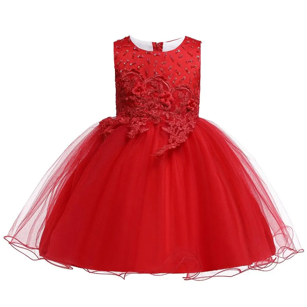 Korean Style Kid Birthday Dress Wear For 6 Years Old Flower Girl Wedding Dress Summer Girl Frock Design Pictures For Party