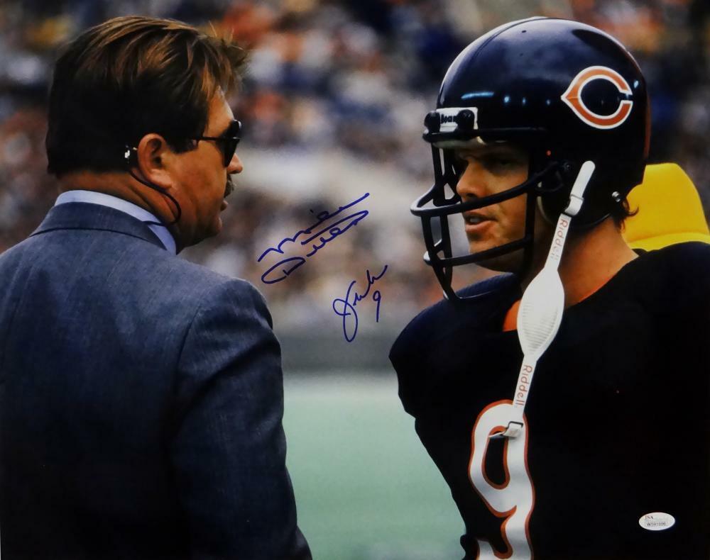 Jim McMahon & Mike Ditka Autographed Chicago Bears 16x20 Photo Poster painting- JSA W Auth *Blue