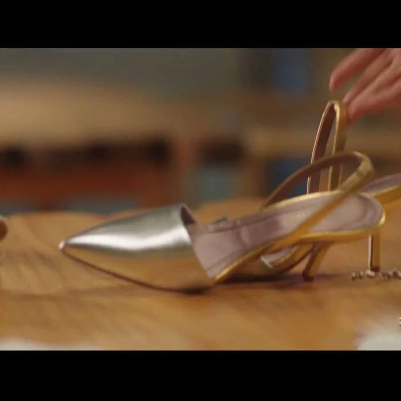 Pointy Temperament High Heels Silver Sexy Stiletto Heels