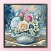 Shell Flowers-11CT Stamped Cross Stitch 40*40cm/15.75*15.75in tapestrymarket