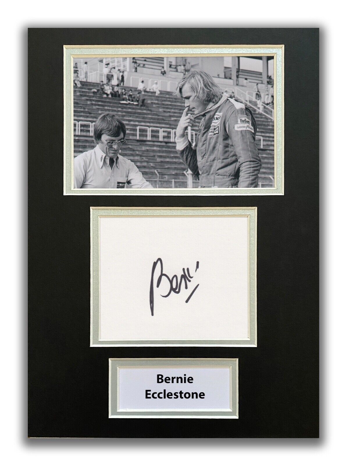 BERNIE ECCLESTONE HAND SIGNED A4 MOUNTED Photo Poster painting DISPLAY - F1 AUTOGRAPH 1.