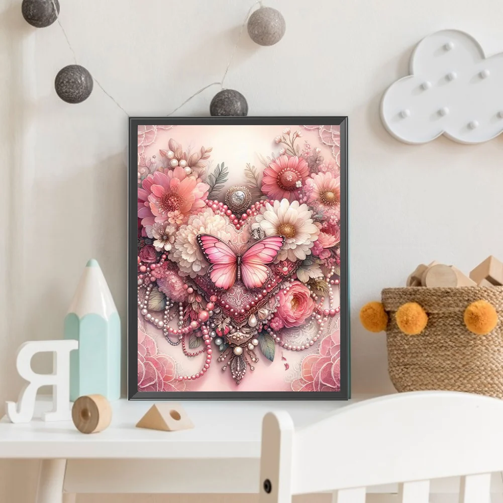 Diamond Painting - Full Round Drill - Flowers Butterfly(Canvas|30*40cm)