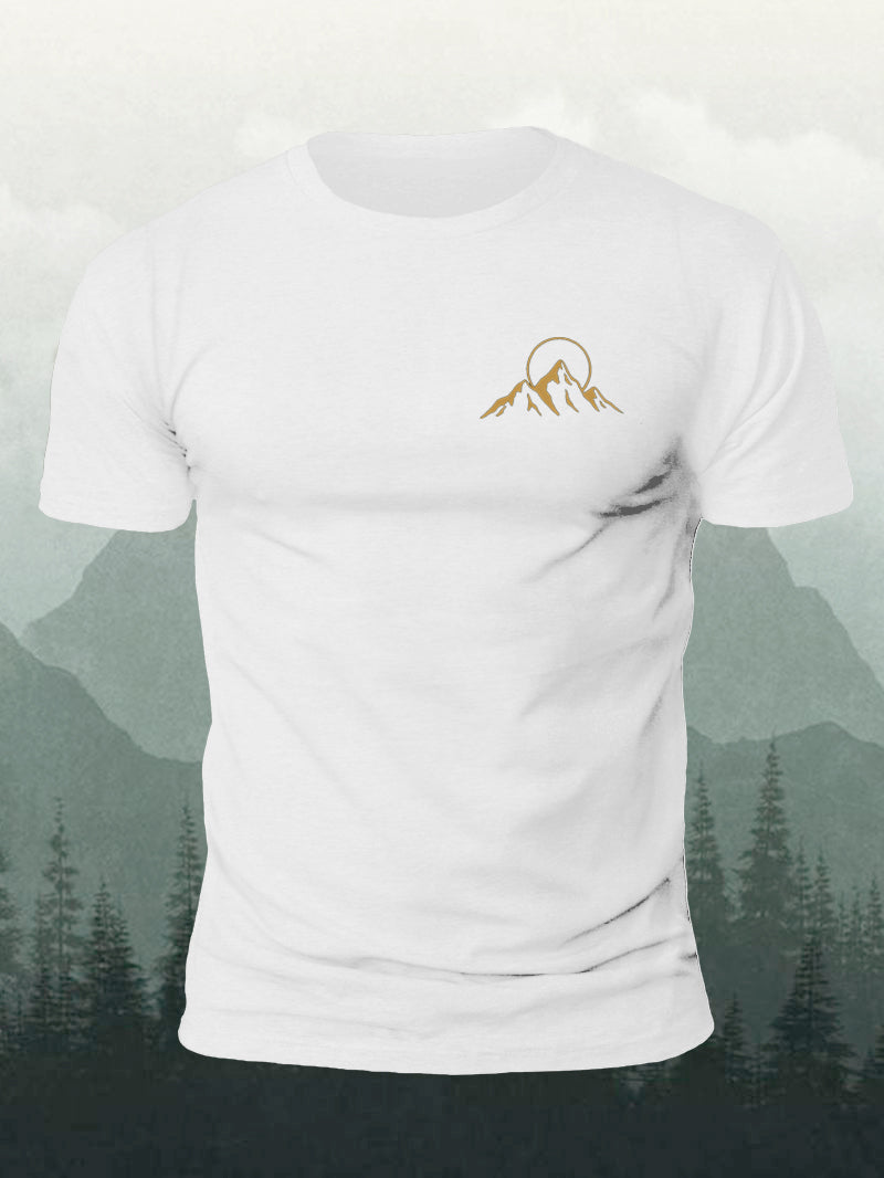 Men's Golden Mountain Sunrise Classic Short-Sleeved Shirt