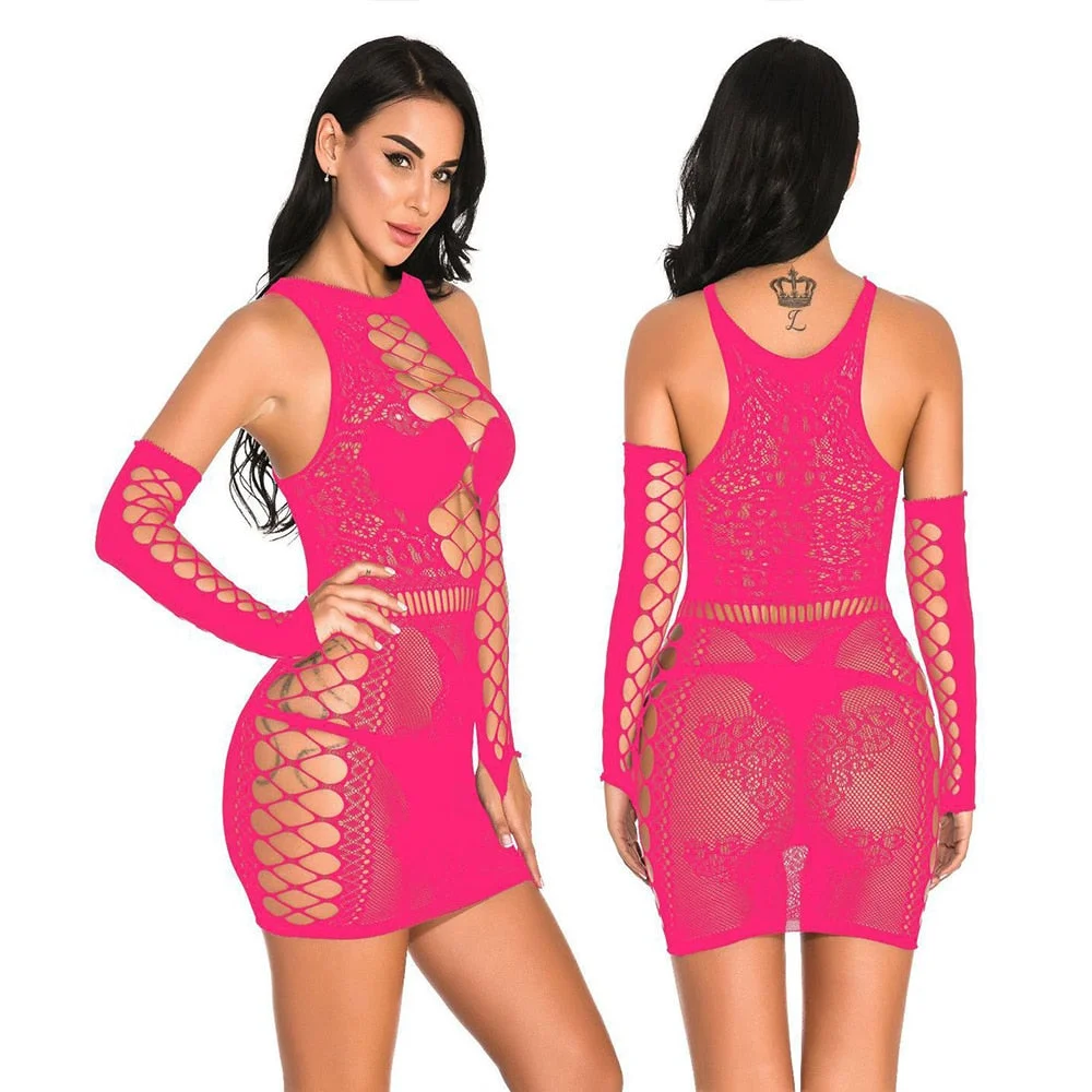 Sexy Lingerie Body Stockings Plus Size Exotic Dress Lingerie Women's Black Lace Nightdress Sexy Nightgown Dress Sexy Tights