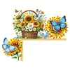 Holz Sonnenblumen Schmetterlinge Tür Ecke Aufkleber - 5d DIY Handwerk Dekoration