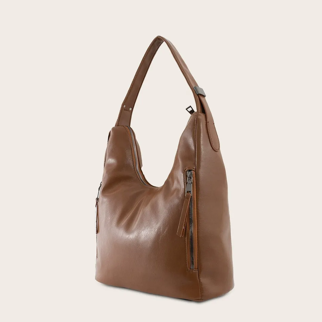 Soft leather simple one-shoulder portable handbags