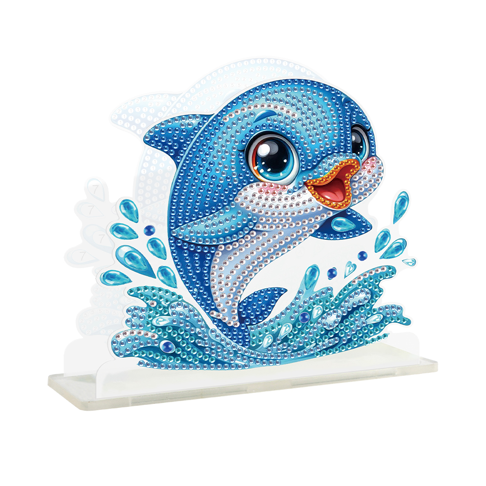 Acrylic Dolphin 5D DIY Diamond Art Paper Towel Storage Rack Decor for Home Decor