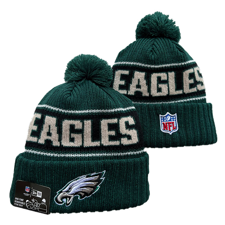 Philadelphia Eagles '47 Black Bering Cuffed Knit Hat with Pom mysite