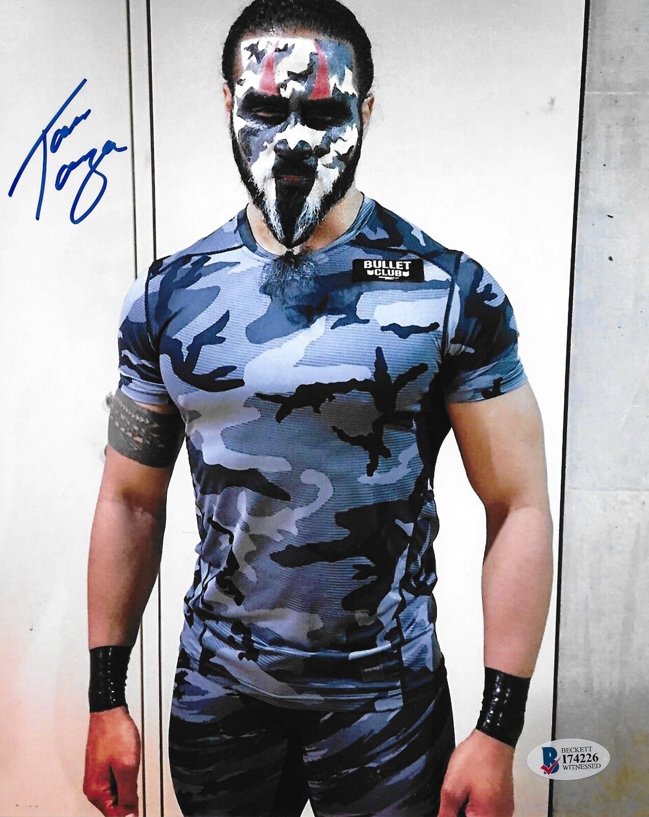 Tama Tonga Signed 8x10 Photo Poster painting BAS COA New Japan Pro Wrestling Bullet Club NJPW 7