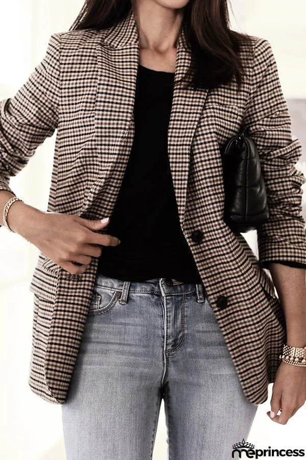 Boss Up Plaid Boyfriend Blazer