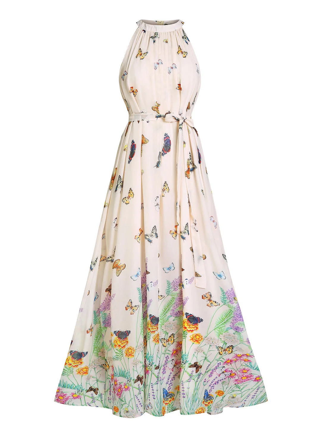 [Pre-Sale] Floral Butterfly Vintage Maxi Dress