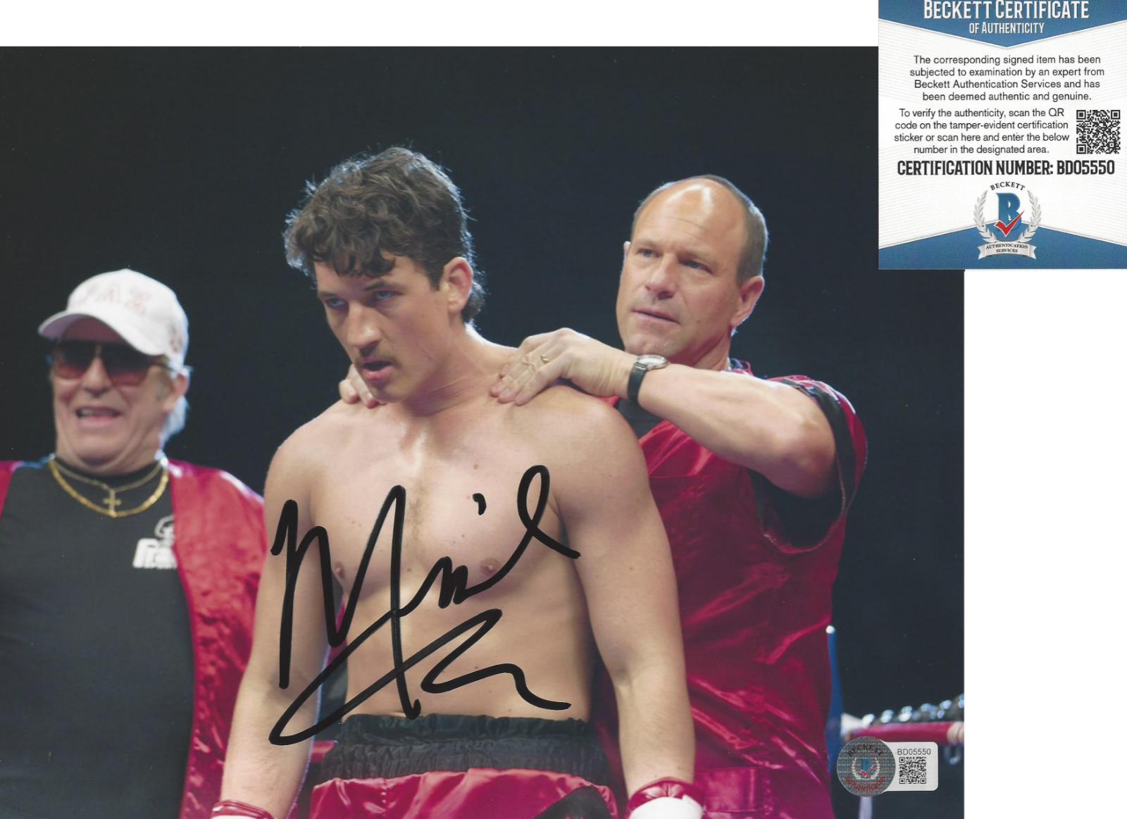 MILES TELLER SIGNED 'BLEED FOR THIS' 8x10 MOVIE Photo Poster painting B TOP GUN BECKETT BAS COA