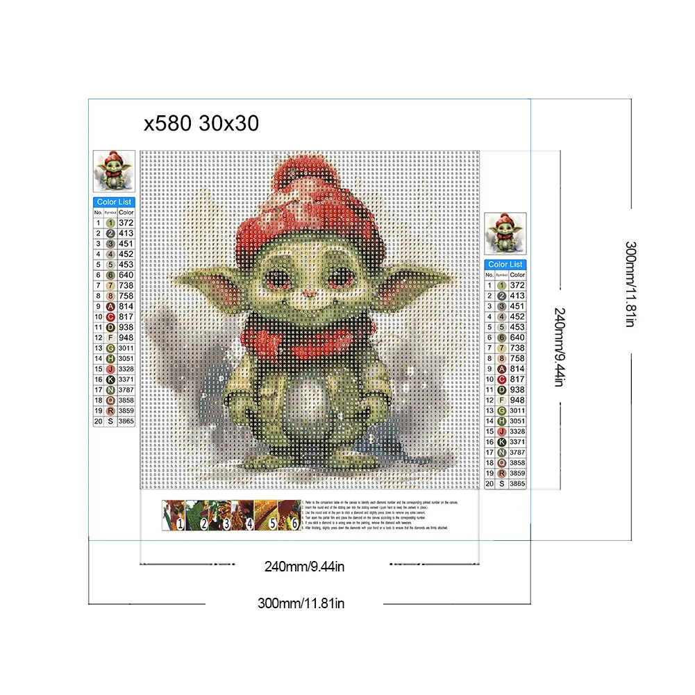 Diamond Painting - Full Round Drill - Yoda(Canvas|30*30cm)