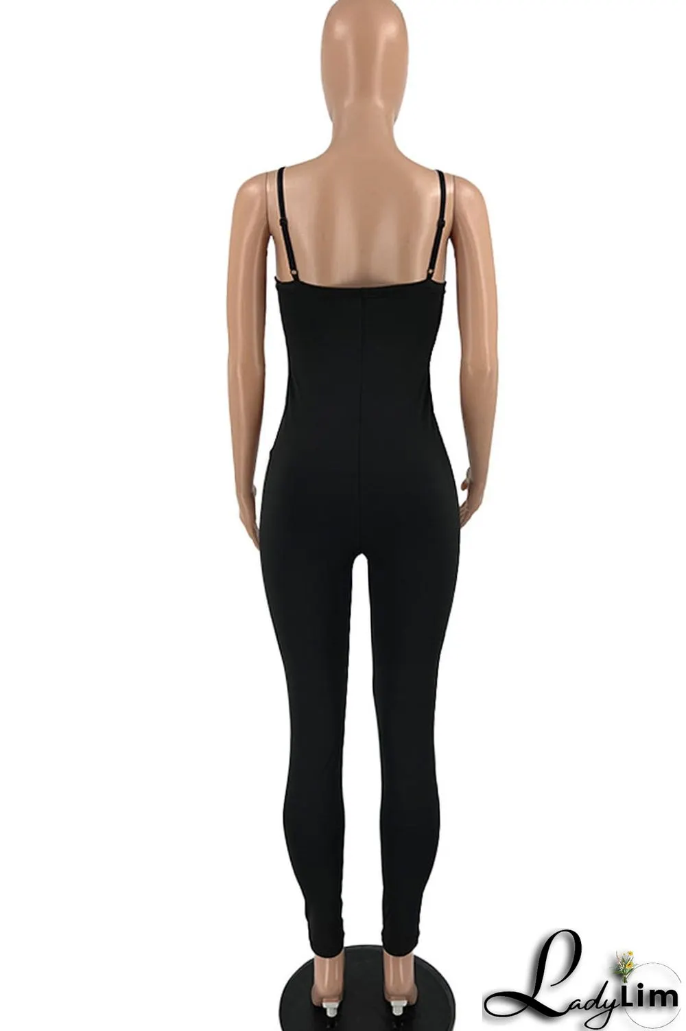 Brown Sexy Solid Patchwork Spaghetti Strap Regular Jumpsuits