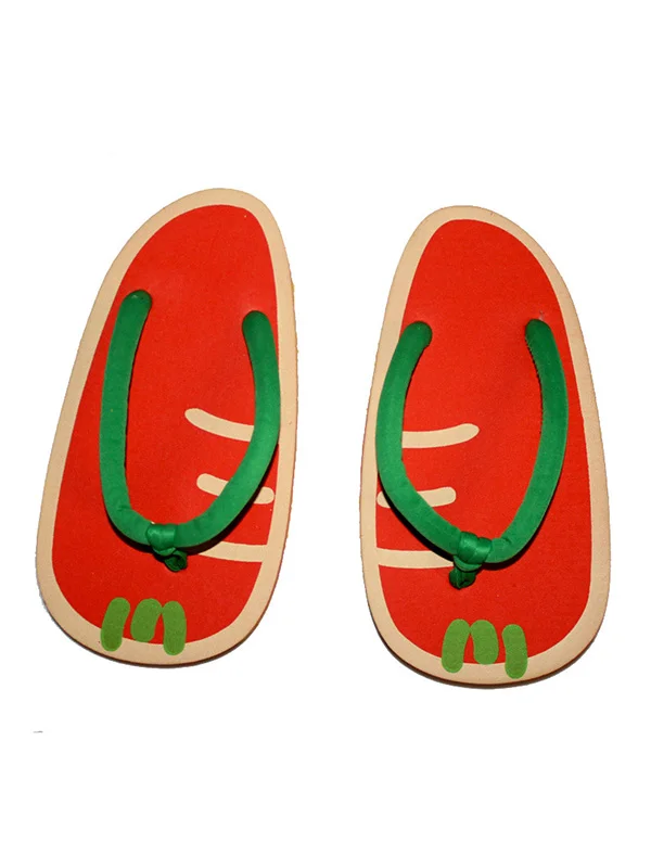 Summer Fruit Cartoon Cute Pattern Flat Shoes Flip Flops