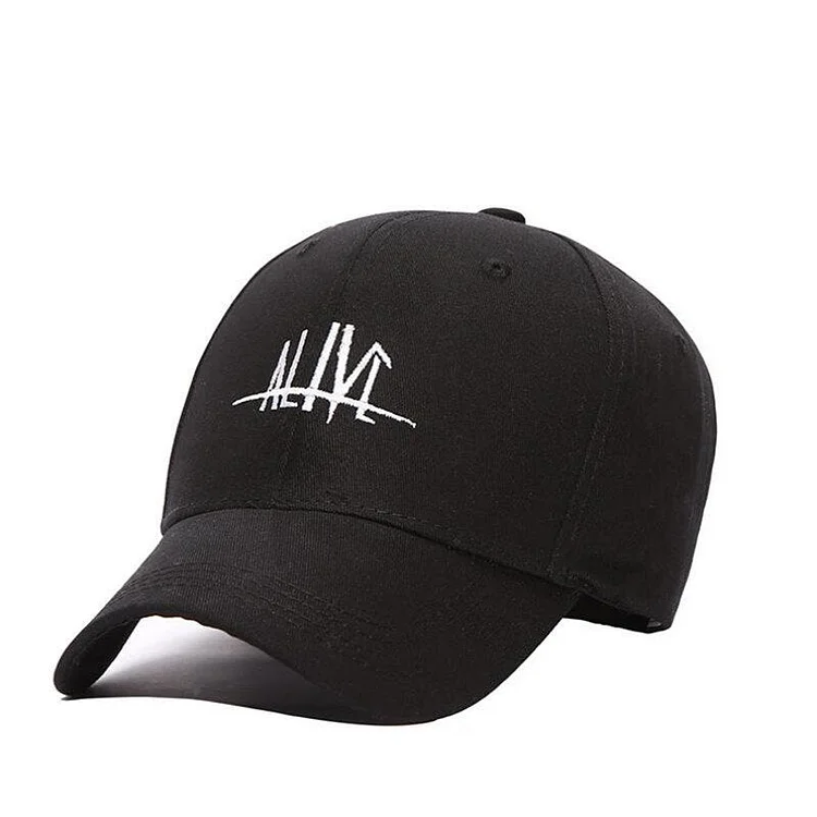 New Baseball Caps Hip Hop Men's Embroidery ALIVE Bend Round Top Man Woman Cot  Fashion Casual Korean Version W034
