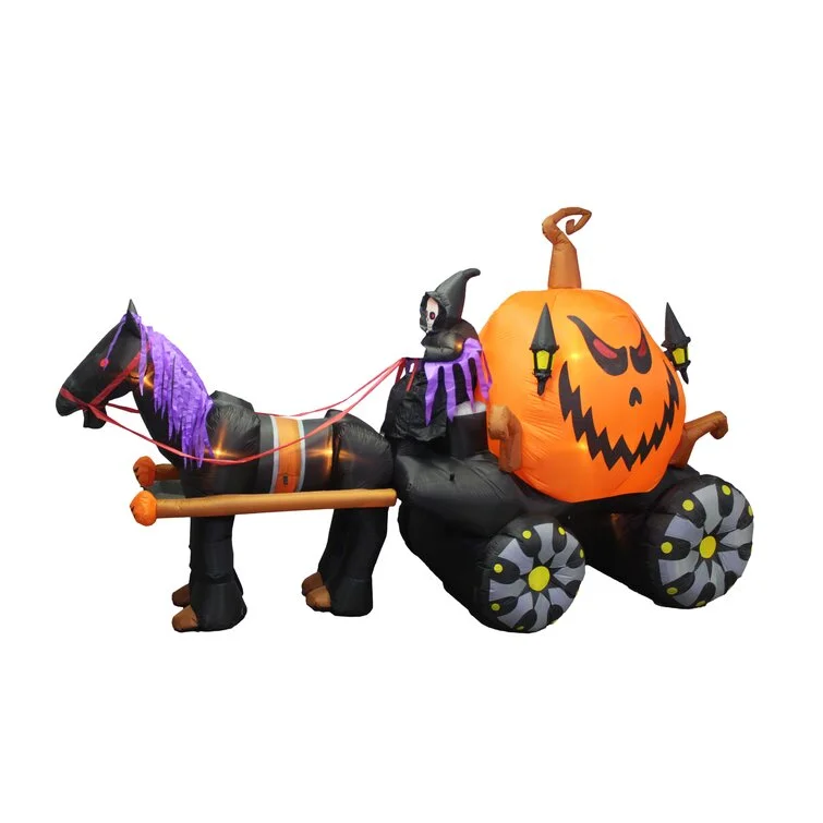 Halloween Skeleton Ghost Driving Carriage Decoration