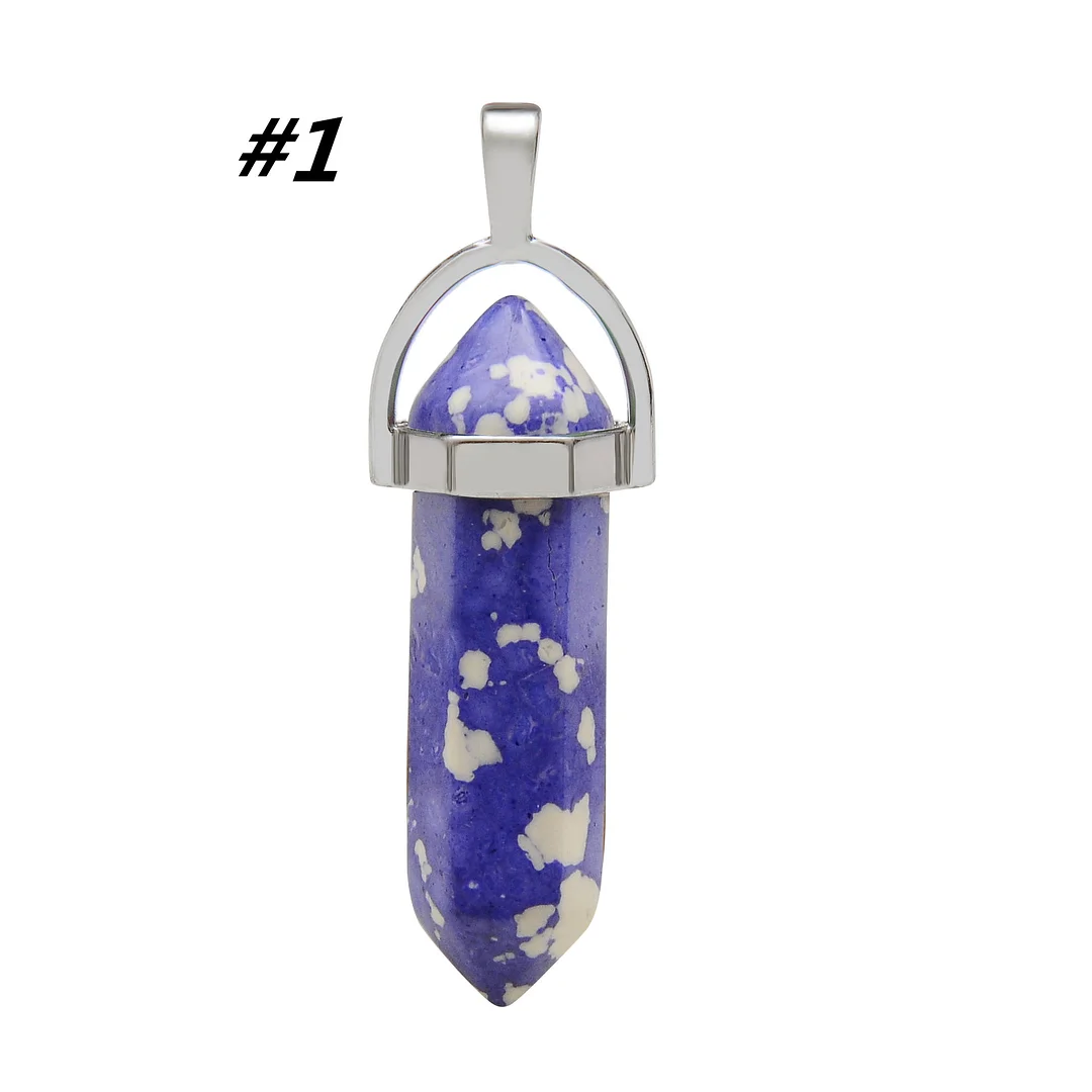 Chakra Natural Stone Pendant Necklace Crystal Aura Charm Rope Leather Chain Necklace