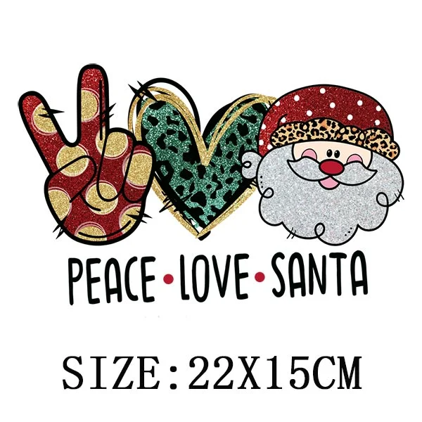 Beautiful Christmas Gift Thermal Sticker On Clothes DIY T-shirt Washable Iron On Patch For Clothing Christmas Design Patch Decor