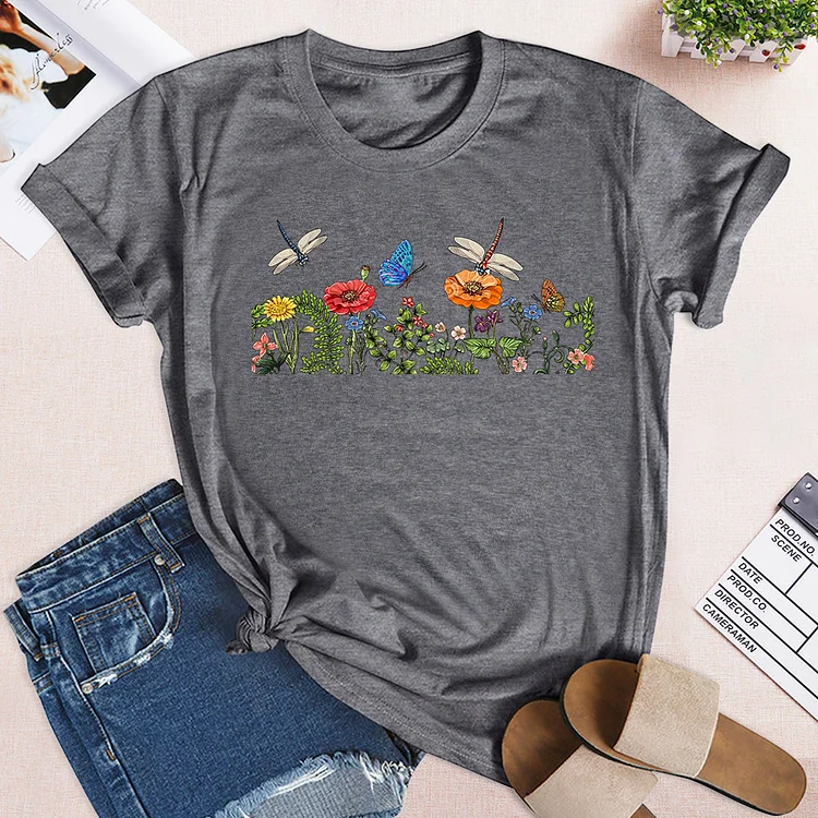 ANB - Butterfly flowers T-Shirt-06334