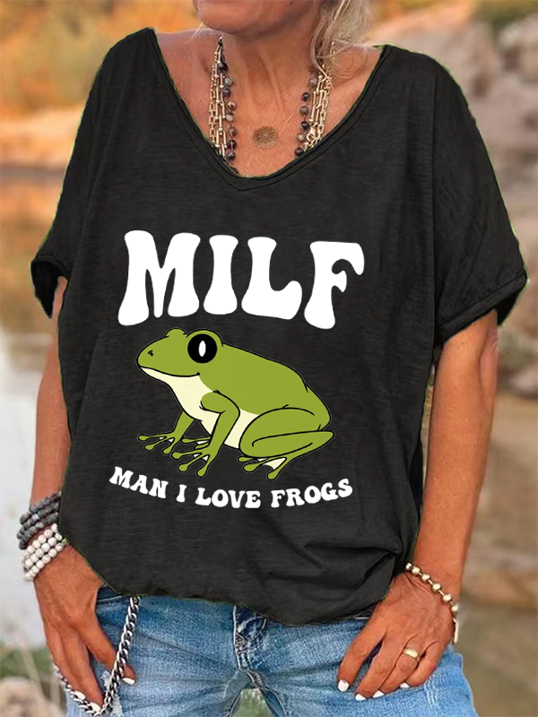 MILF Man I Love Frogs Vintage Loose T-shirt