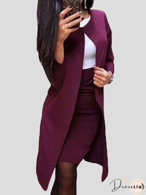 Women's Sets Solid Coat Skirt Professional Two-Piece Suit