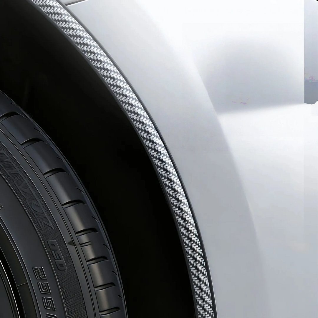 Carbon fiber car wheel arch trim and protective strip