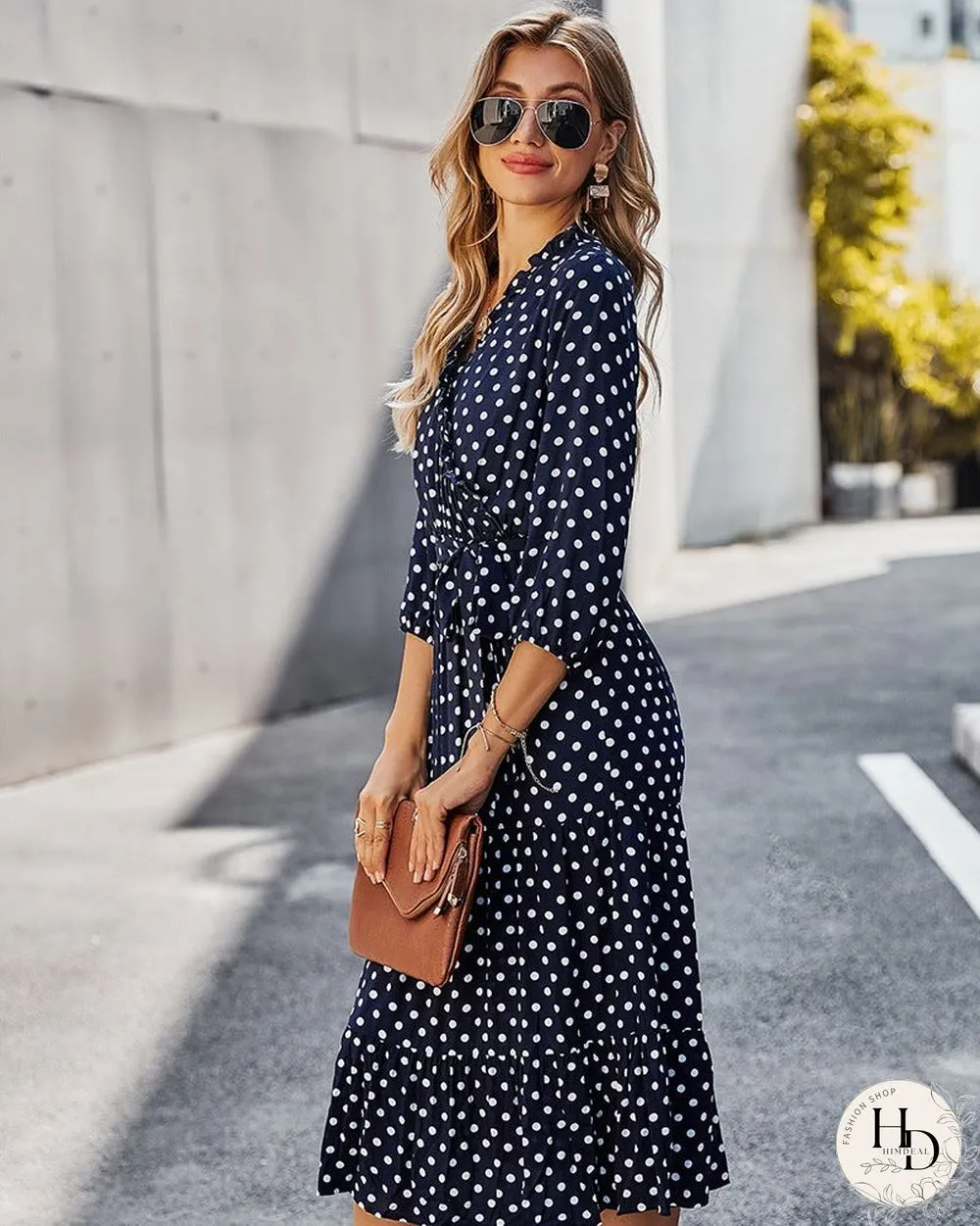 Women's Spring and Summer Classic Polka Dot Print Dress Women