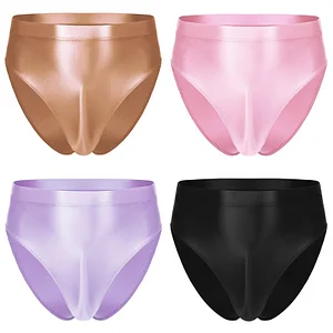 Glossy sexy silky high stretch briefs