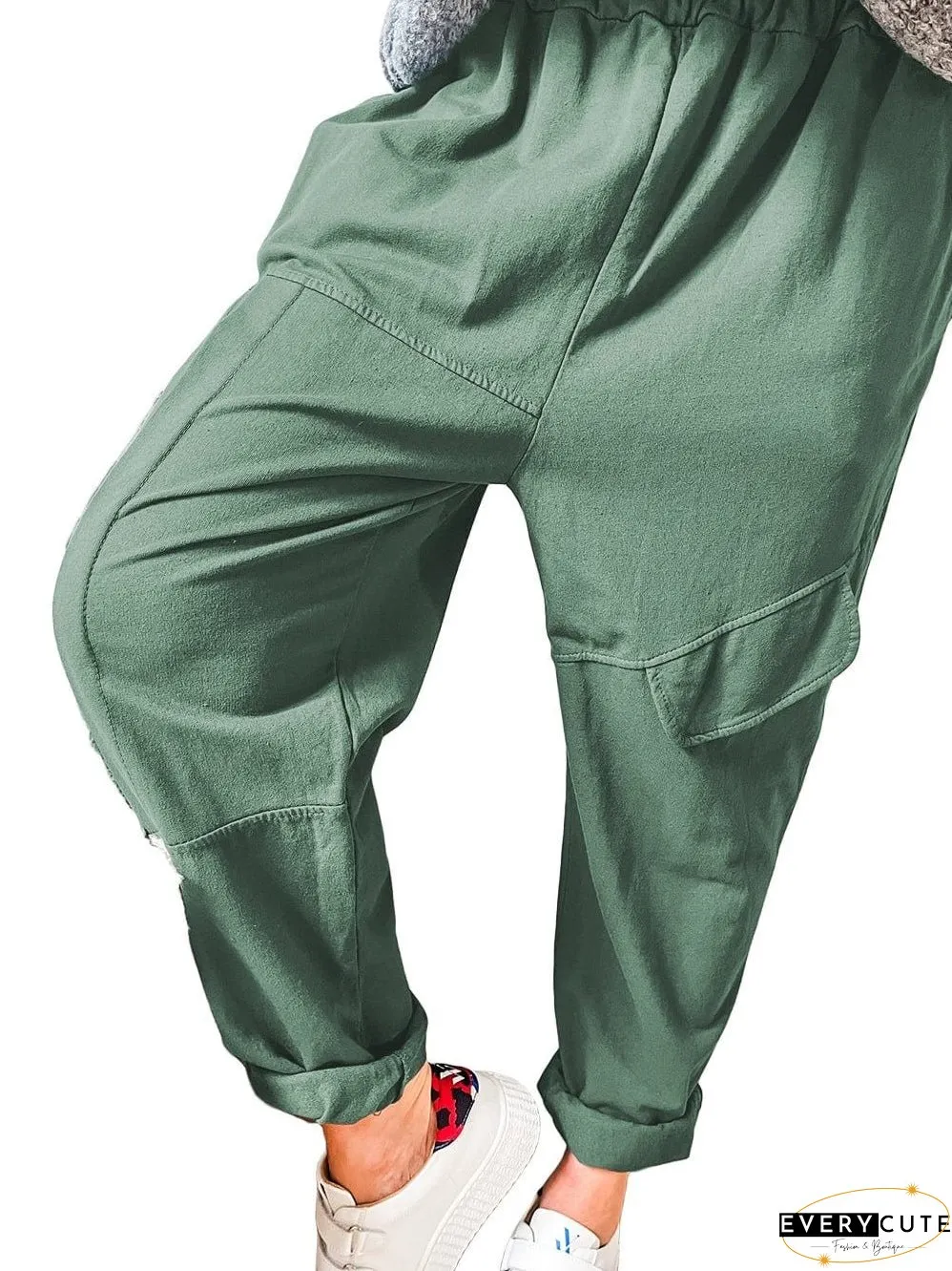 Misty Green Cargo Jogger Pants