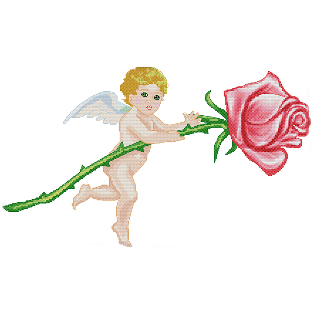 

Little Angel - 14CT Stamped Cross Stitch - 48*31CM, 501 Original